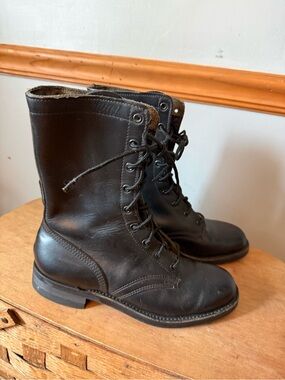 Vintage 1960 US Military Combat Boots Leather Biltrite Sole unisex W8.5-9 M7C